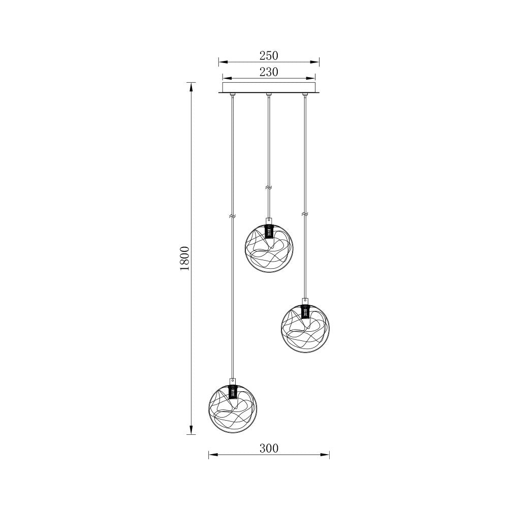 Luminária de Teto Braytron BRY-S002R-3H 3xG9 GLD PENDANT LIGHT
