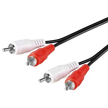Cabo de áudio 2 x RCA M - 2 x RCA M, 0.5m 2 POR 2