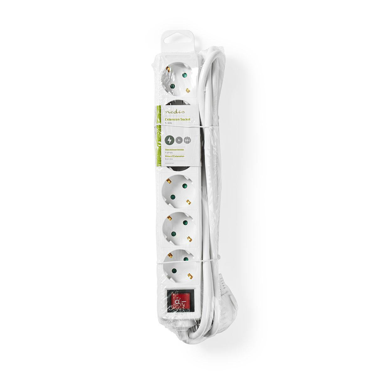 Extensão com 6 tomadas 230 V 50/60 Hz |3680 W/ Interruptor EXSO630F2WT