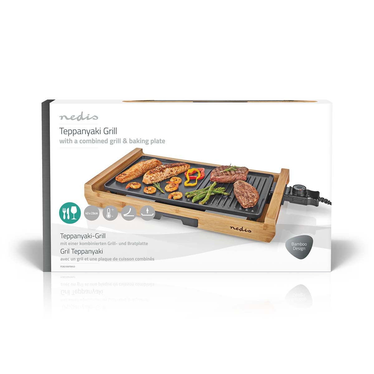 Grelhador de Mesa Teppanyaki NEDIS 43cm X 23cm4