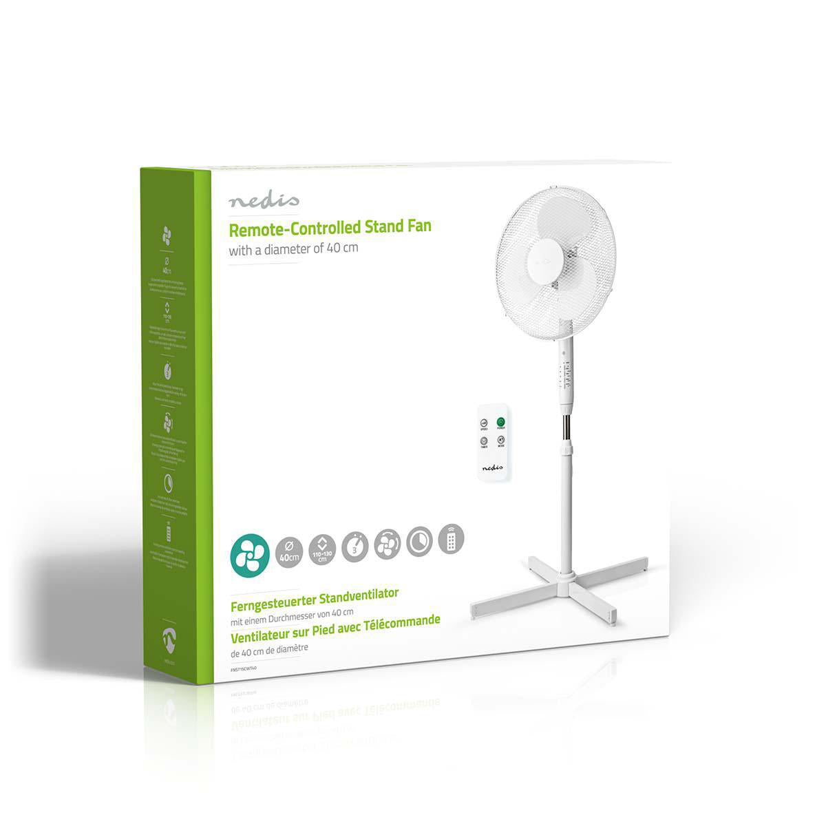 Ventilador de pé 400 mm | 3 velocidades de | Branco FNST15CWT40