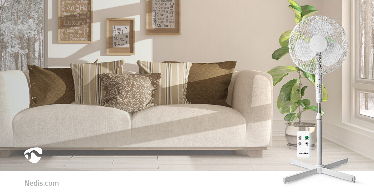 Ventilador de pé 400 mm | 3 velocidades de | Branco FNST15CWT40