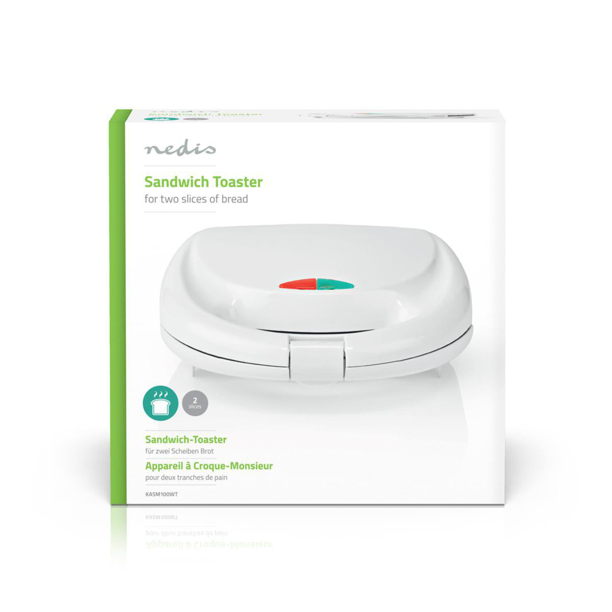 Sanduicheira - Tostadeira | 800 W | 20,5 x 12 cm | Plástico KASM100WT