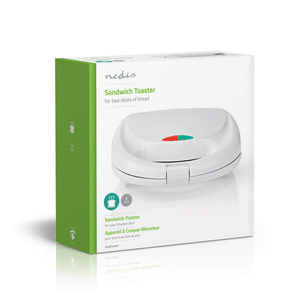 Sanduicheira - Tostadeira | 800 W | 20,5 x 12 cm | Plástico KASM100WT