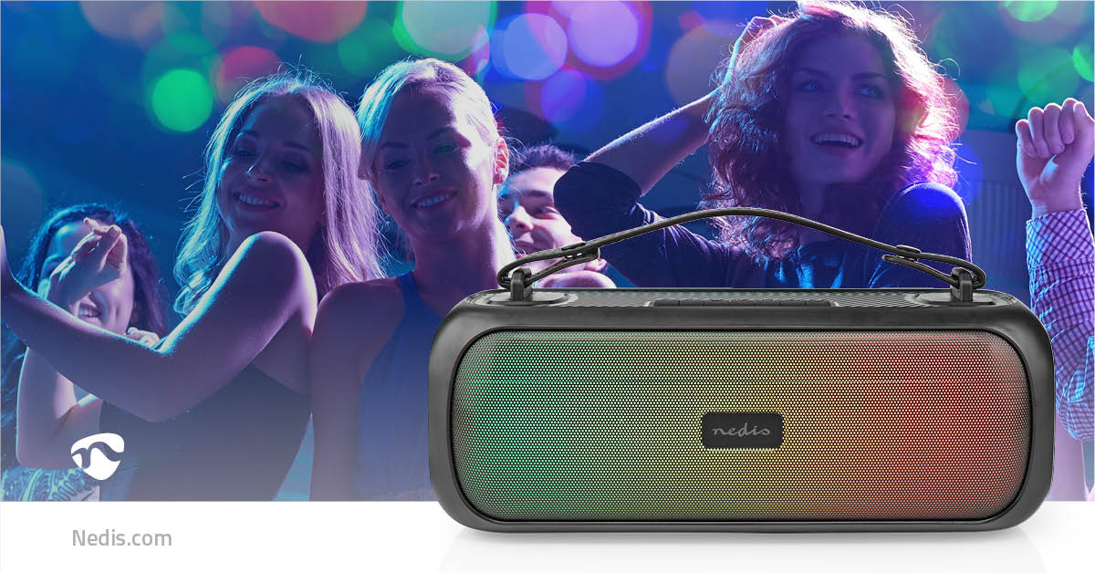 Culuna Boombox NEDIS 30W 4,5Hrs Luzes RGB frontais