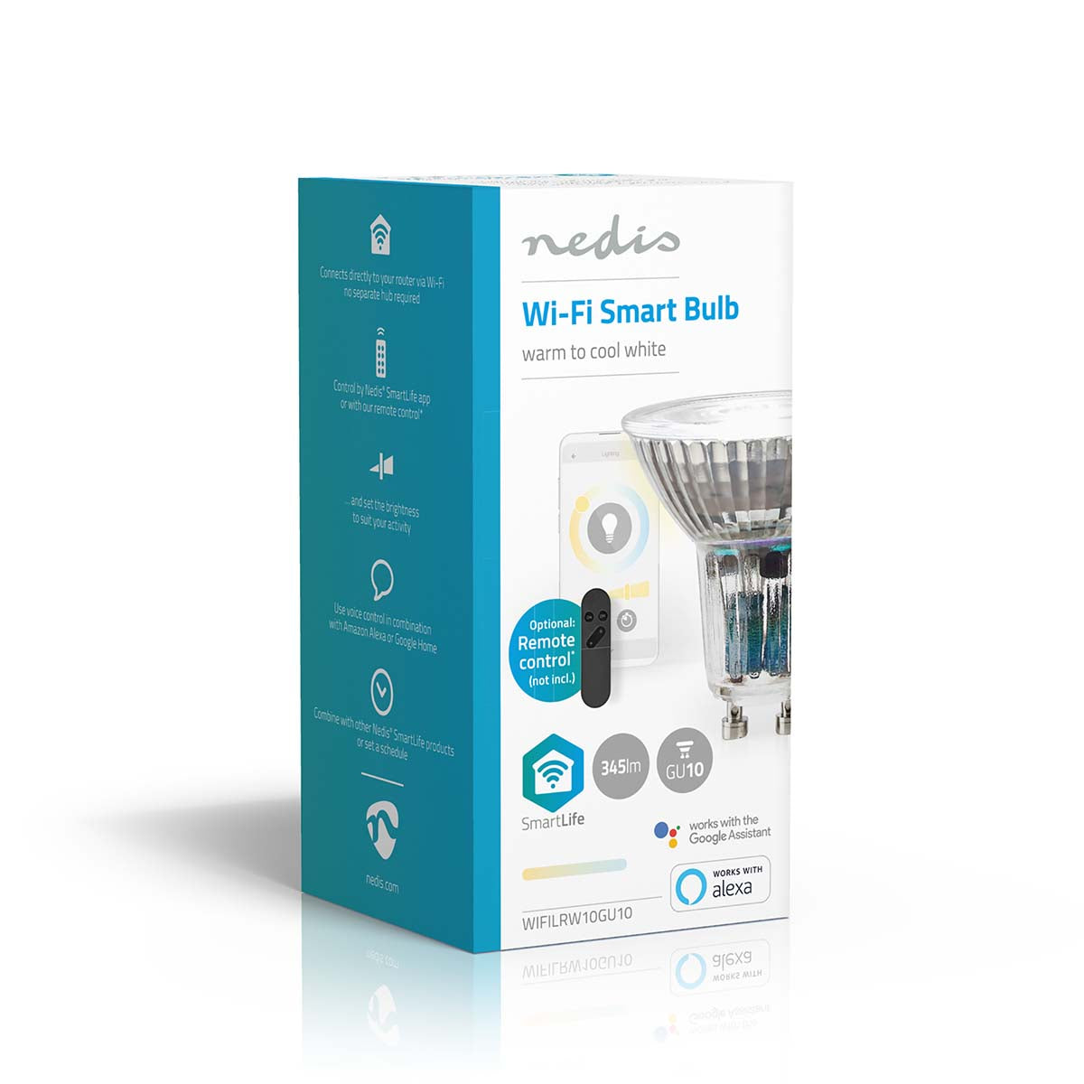 Lâmp. LED Branco Qt e Frio|Wi-Fi|GU10|345 lm|4.9 W|PAR16