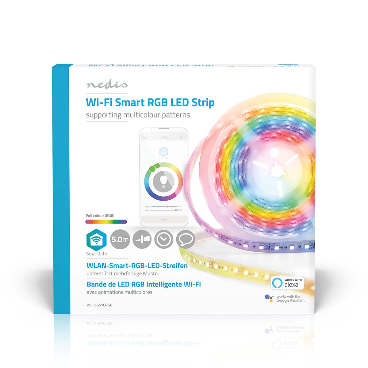 FITA LED 5M NEDIS WIFILS51CRGB – ILUMINAÇÃO RGB INTELIGENTE COM CONEXÃO WIFI PARA SEU AMBIENTE