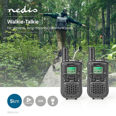 Conjunto de 2 Walkie-talkies NEDIS WLTK0500BK