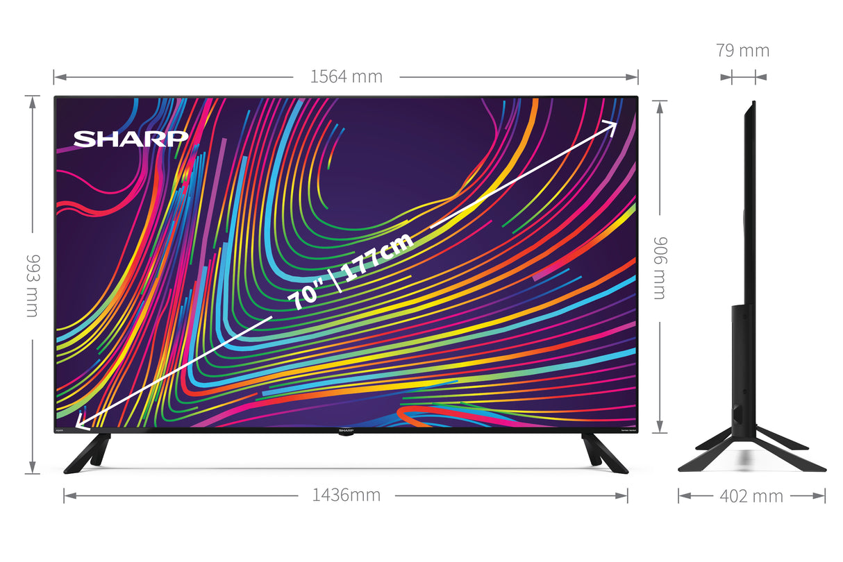 TV LED 70" SHARP 70DN5EA 4K SMART TV ANDROID