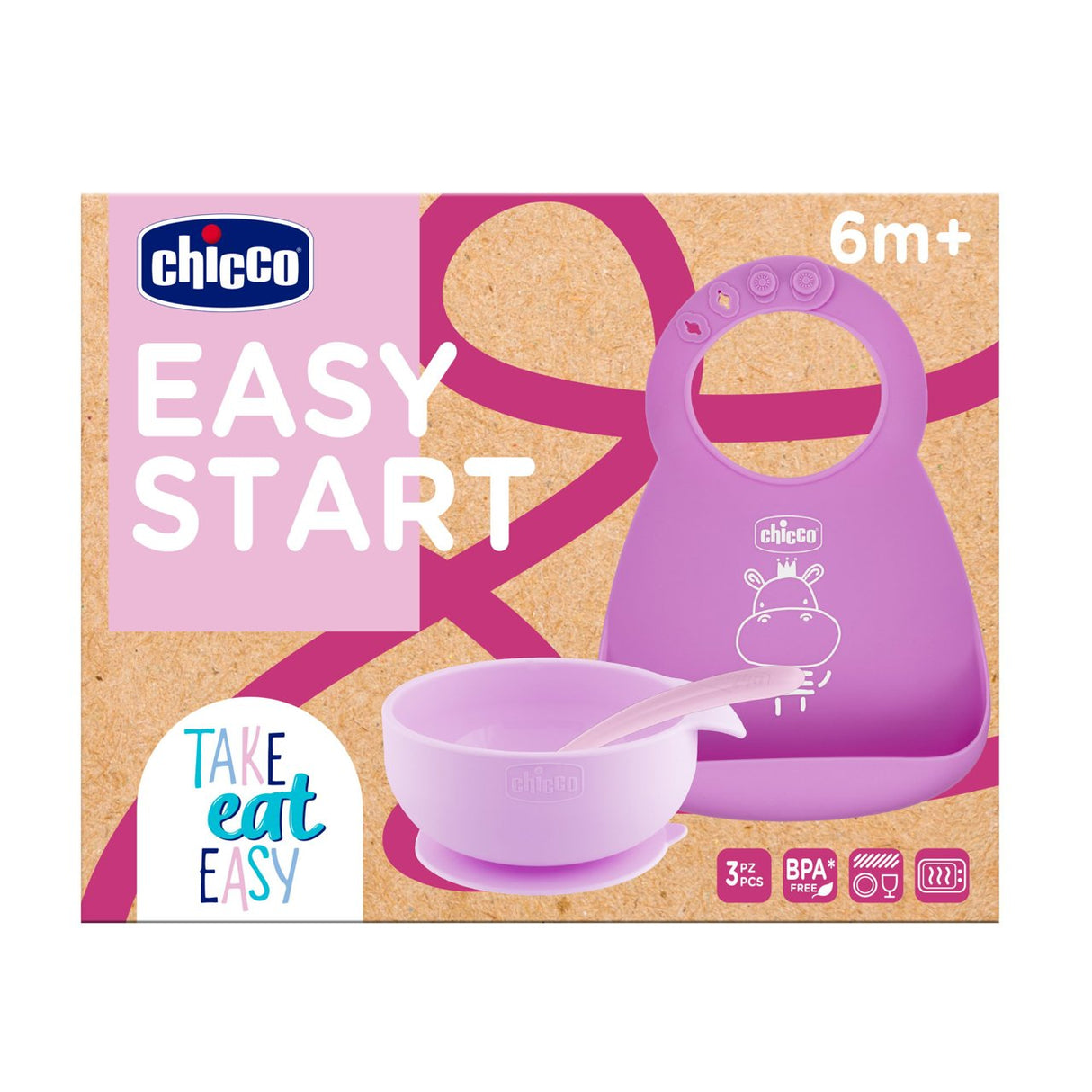 CHICCO CONJUNTO PAPA SILICONE LILAS 6M+