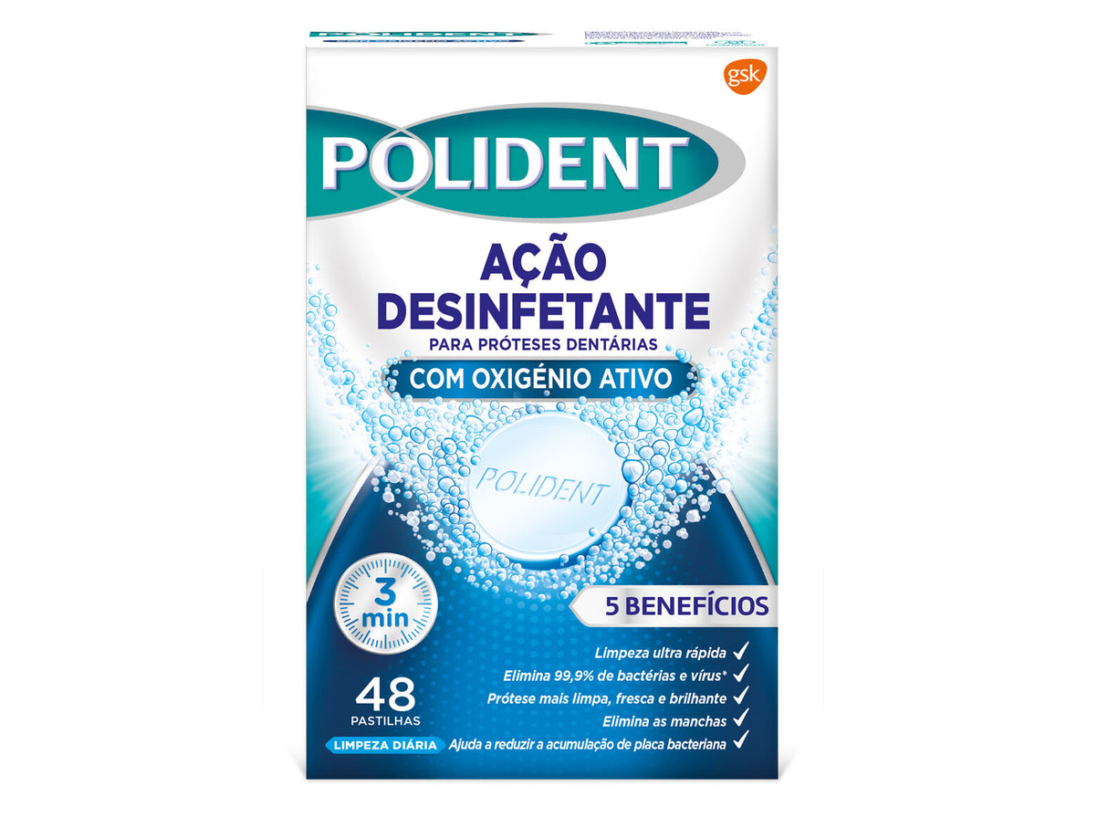 POLIDENT PASTILHA OXI. ACTIVO 48UN
