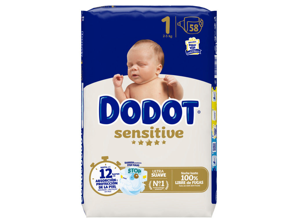 DODOT FRALDAS SENSITIVE T1 58UN 2-5KG
