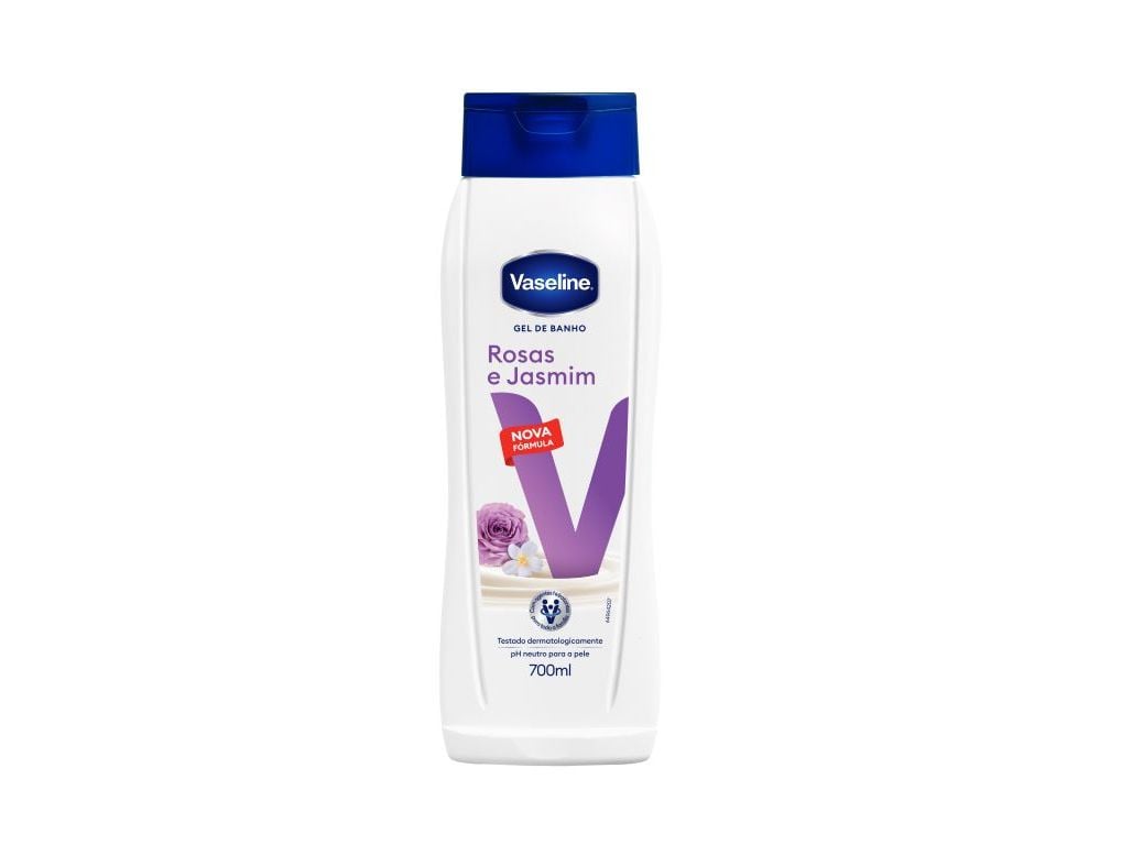 VASELINE GEL BANHO 750ML ROSA E JASMIM