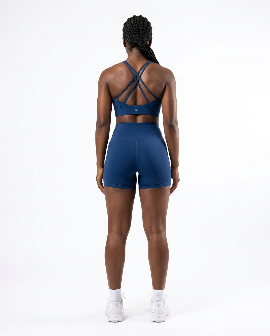 CONJUNTO COLAN CURTO + TOP FITNESS FUSION FEMININO AZUL S