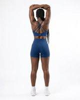 CONJUNTO COLAN CURTO + TOP FITNESS FUSION FEMININO AZUL S