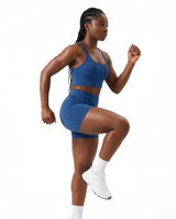 CONJUNTO COLAN CURTO + TOP FITNESS FUSION FEMININO AZUL S