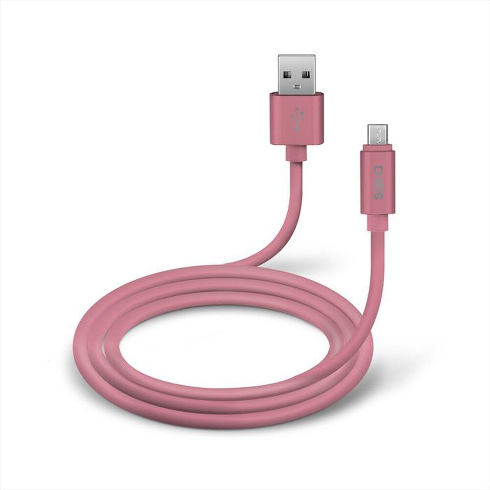 Cabo de dados e carregamento microUSB série Polo - rosa