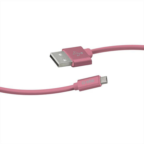 Cabo de dados e carregamento microUSB série Polo - rosa