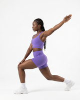 CONJUNTO COLAN CURTO + TOP FITNESS FUSION FEMININO ROXO L