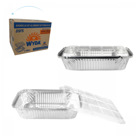 Tigela Take Way Alumínio 1150ml Tampa Pet WYDA