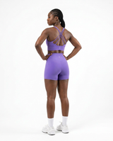 CONJUNTO COLAN CURTO + TOP FITNESS FUSION FEMININO ROXO L