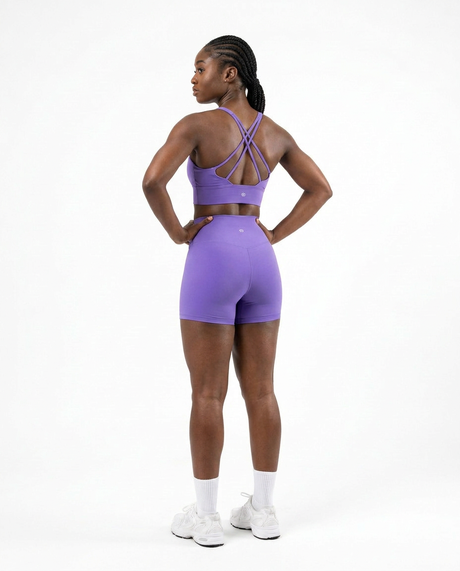 CONJUNTO COLAN CURTO + TOP FITNESS FUSION FEMININO ROXO L