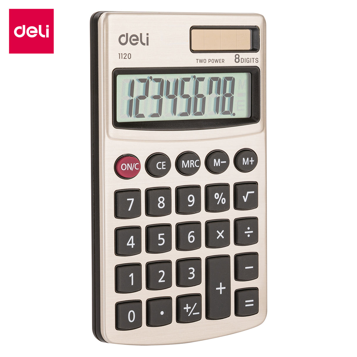 Calculadora portátil Deli E1120 (Champagne Gold)