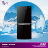 REFRIGERADOR ROCH 500LTR PRETO ESPELHADO 4 PORTA