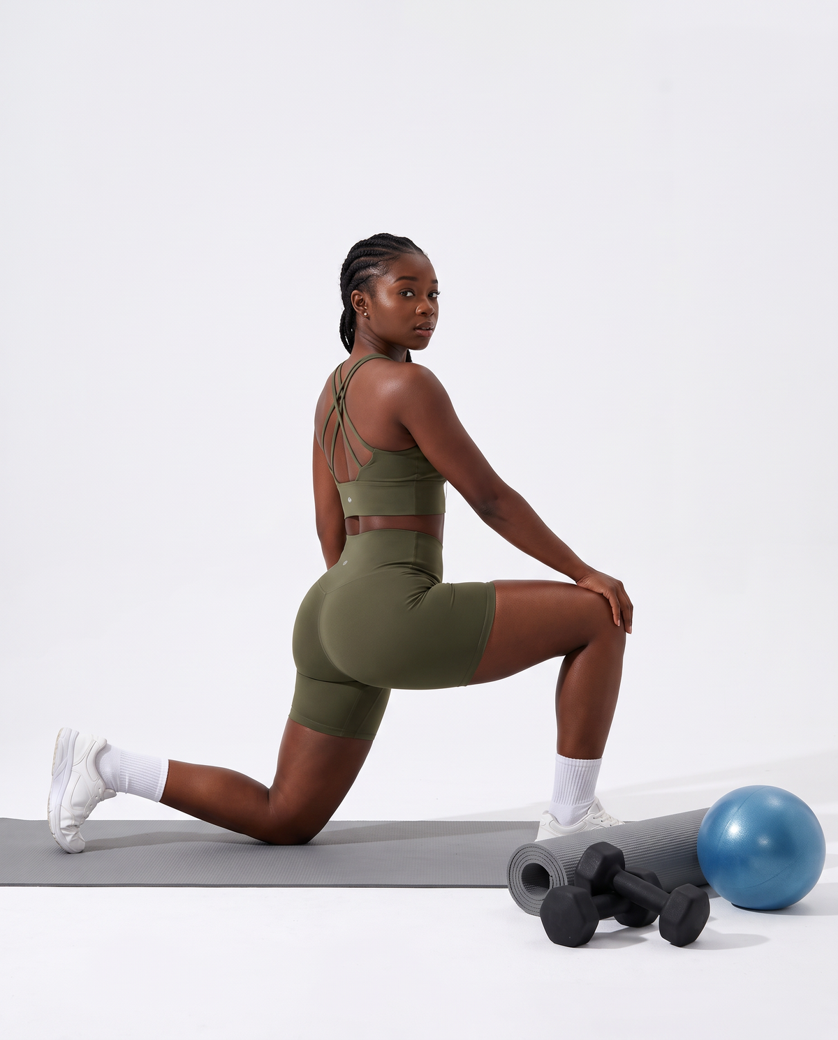 CONJUNTO COLAN CURTO + TOP  FITNESS FUSION FEMININO VERDE L