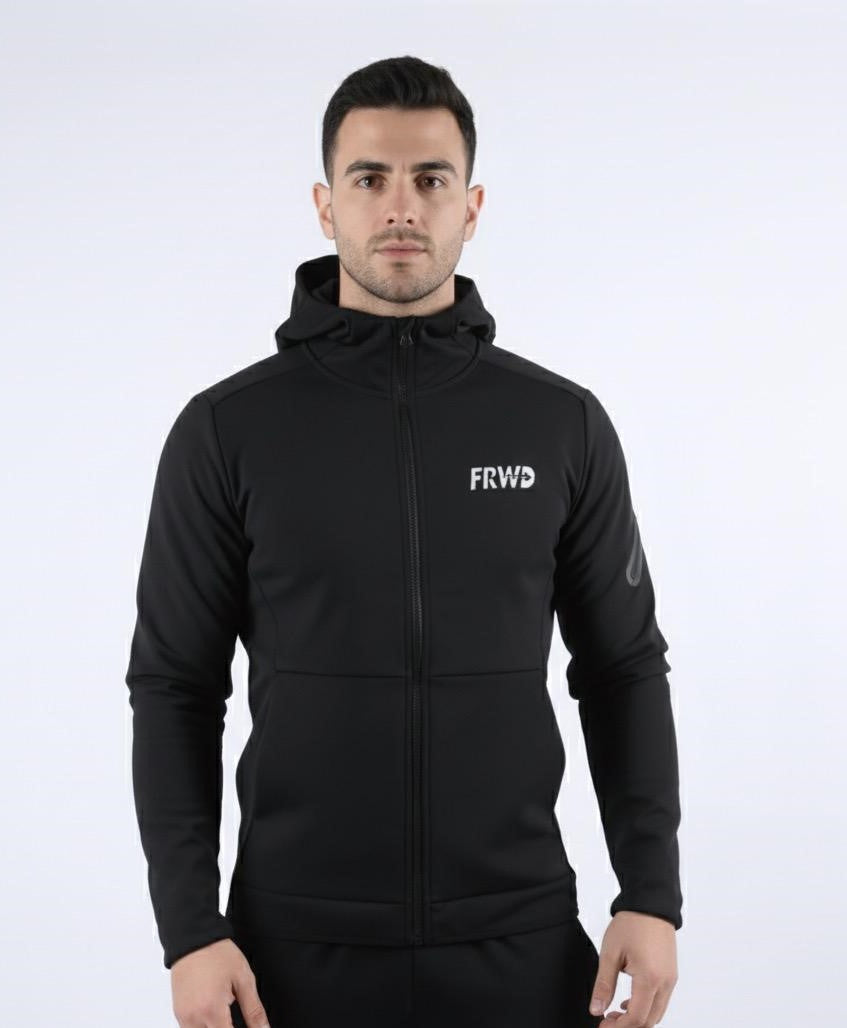 CASACO DE POS TREINO PRETO FORWARD COM CAPUCHINHO-2XL