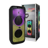Caixa de Som BTS-1387 Dual 10 polegadas Chama LED luz SPEAKER - Subwoofer de energia sem fio Outdoor Bluetooth Speaker Com microfone sem fio.