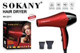 Secador de Cabelo Sokany SK-2211, Vermelho Impresso