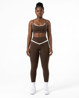 CONJUNTO FITNESS FEMININO VECTOR CASTANHO S