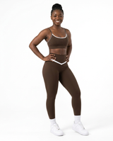 CONJUNTO FITNESS FEMININO VECTOR CASTANHO S