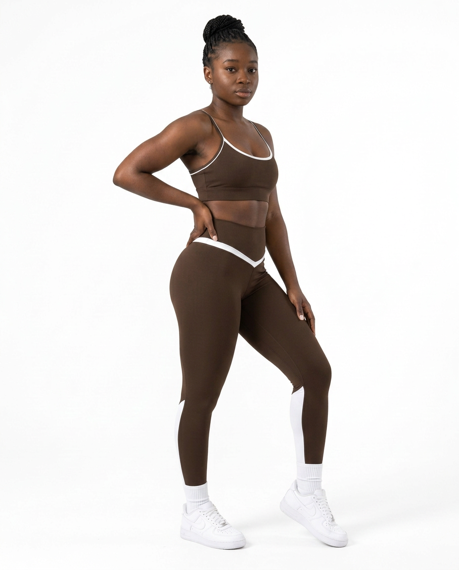 CONJUNTO FITNESS FEMININO VECTOR CASTANHO S