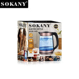 Chaleira elétrica Chaleira de vidro silencioso Sokany SK-SH-1070 com luz de fundo 2,2 l 2000 W