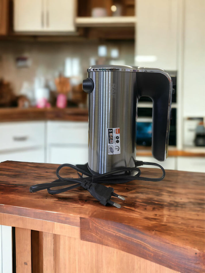 Batedeira Elétrica de Aço Inoxidável RAF R.6693 650W 5-Velocidades com Turbo & Ganchos de Massa