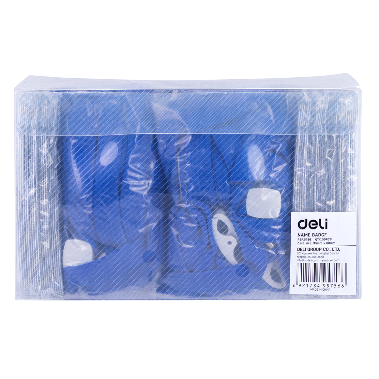Cartão de identificação Deli E5756 (azul) (50 peças/saco)