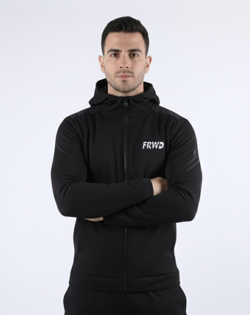 CASACO DE POS TREINO PRETO FORWARD COM CAPUCHINHO-XL