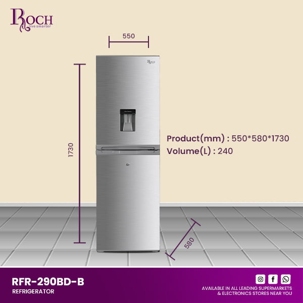 REFRIGERADOR ROCH 290L COMBINADO COM BEBEDOR