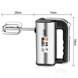 Batedeira Elétrica de Aço Inoxidável RAF R.6693 650W 5-Velocidades com Turbo & Ganchos de Massa