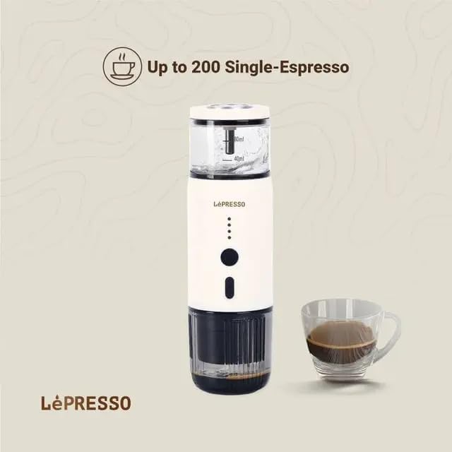Máquina de Café Expresso Portátil LePresso Com Medidor Térmico - Branco