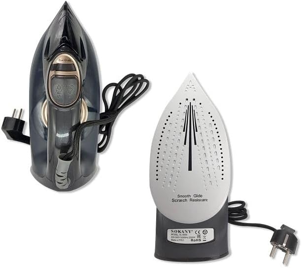 Ferro de engomar a vapor SL-6699 - Base de cerâmica de 2200 W com funções anti-gotejamento, anti-calcário e autolimpante