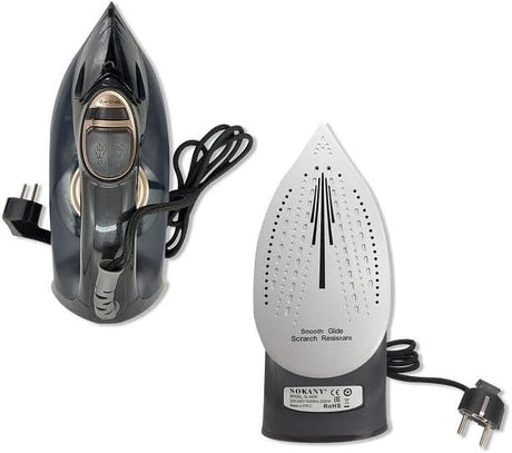 Ferro de engomar a vapor SL-6699 - Base de cerâmica de 2200 W com funções anti-gotejamento, anti-calcário e autolimpante