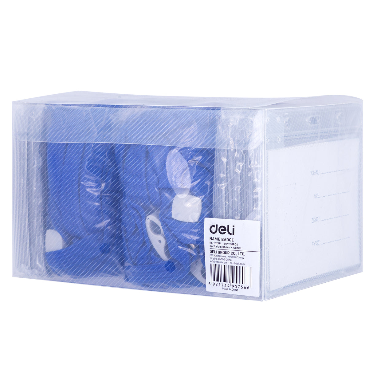 Cartão de identificação Deli E5756 (azul) (50 peças/saco)