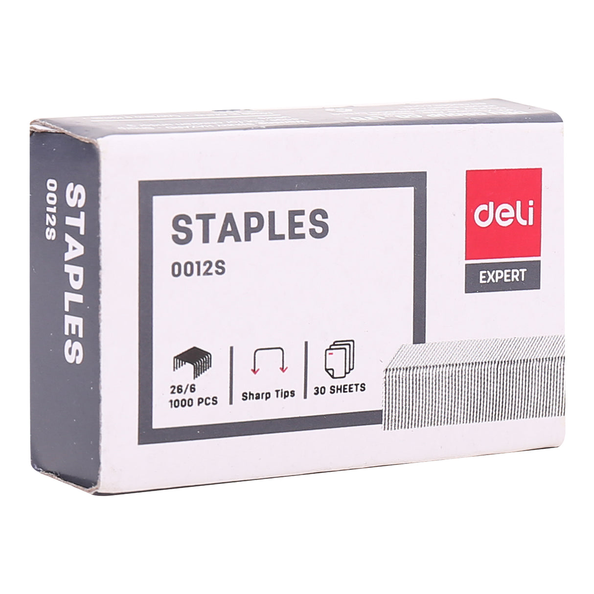 Grampos Deli E0012S (prata) (1000 peças/caixa)