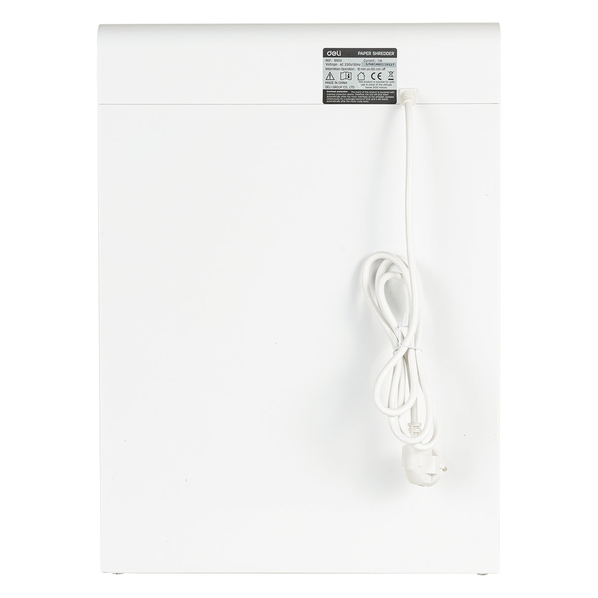 Trituradora de papel  Deli E9903-EU-Triturador (branco)