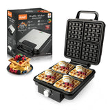 Torradeira de Waffle RAF R.2208 Preto 1500 W Torradeira de Waffle Resistente ao Calor de Qualidade Premium