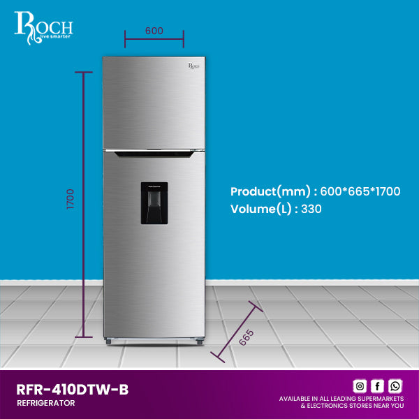 Refrigeradores ROCH 330 Ltrs. (RFR-410DTW-B)