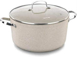 Caçarola de alumínio forjado Korkmaz Granita | Panelas de Base de Indução de Revestimento de Granito | Panela de sopa de alumínio com tampa de vidro 28x14,5cm / 8,0l.